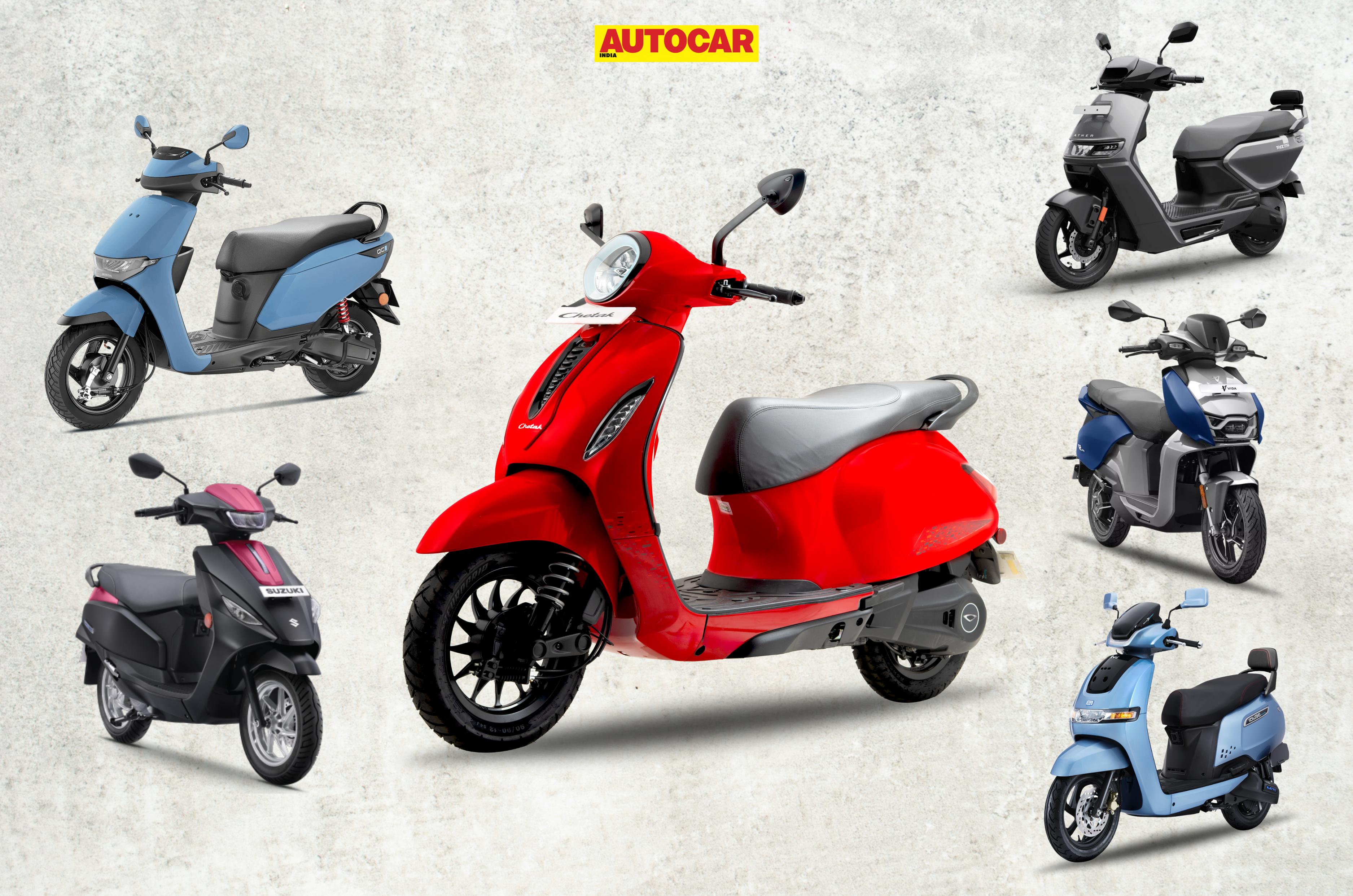 Bajaj Chetak vs rivals front side image
